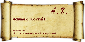 Adamek Kornél névjegykártya