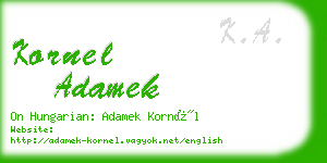 kornel adamek business card